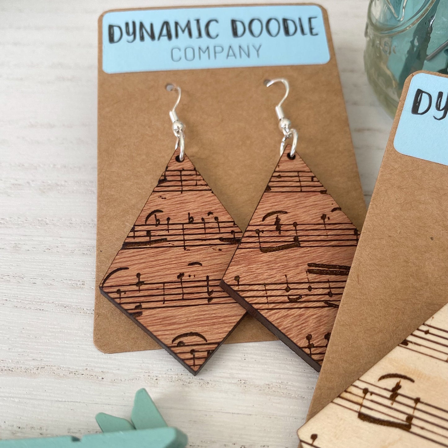 Sheet Music Engraved Earrings