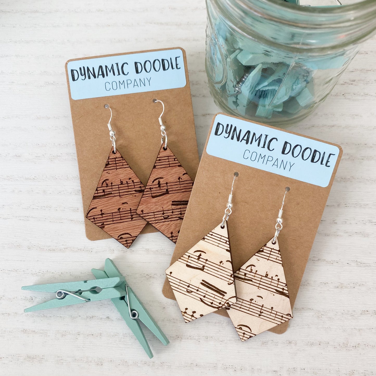Sheet Music Engraved Earrings