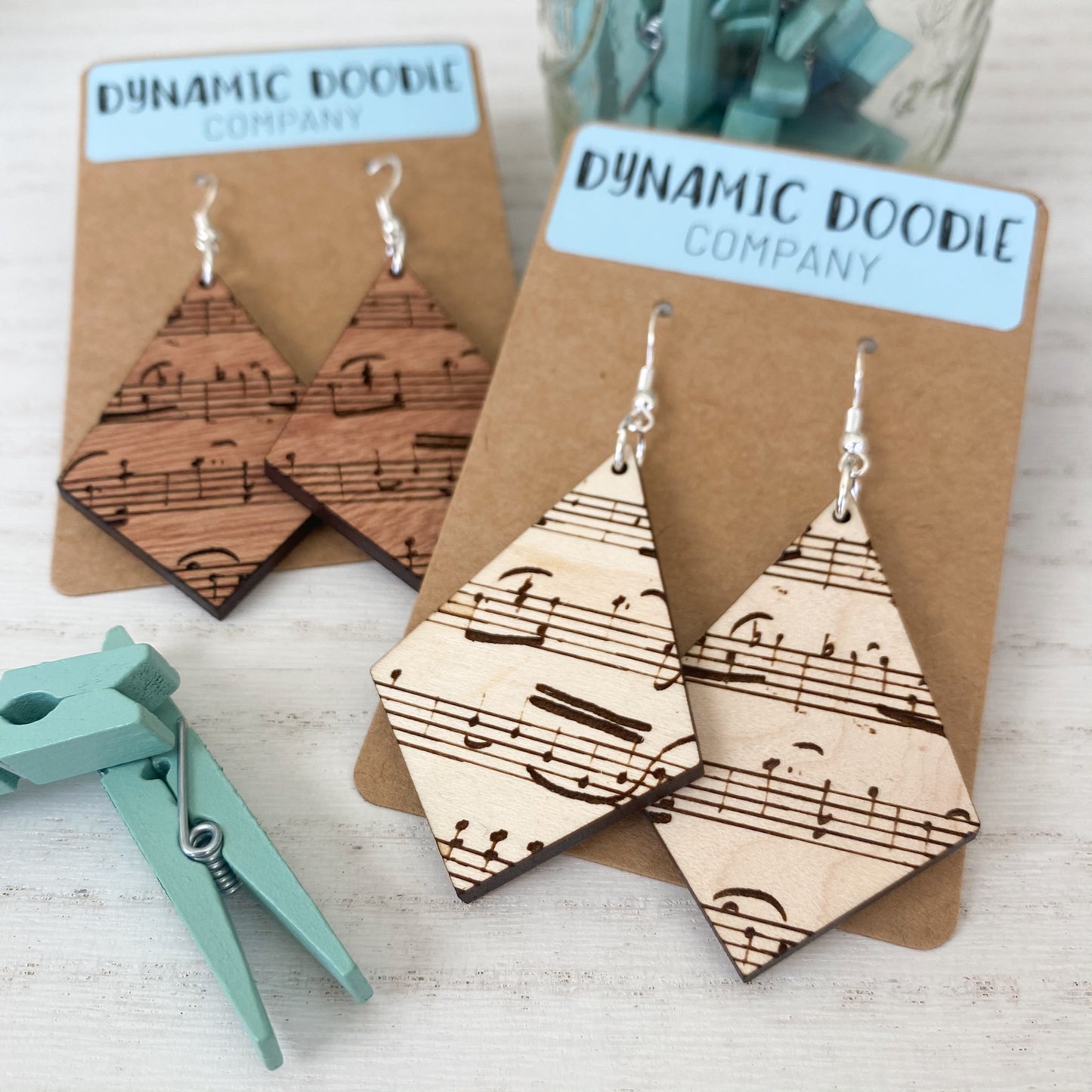 Sheet Music Engraved Earrings