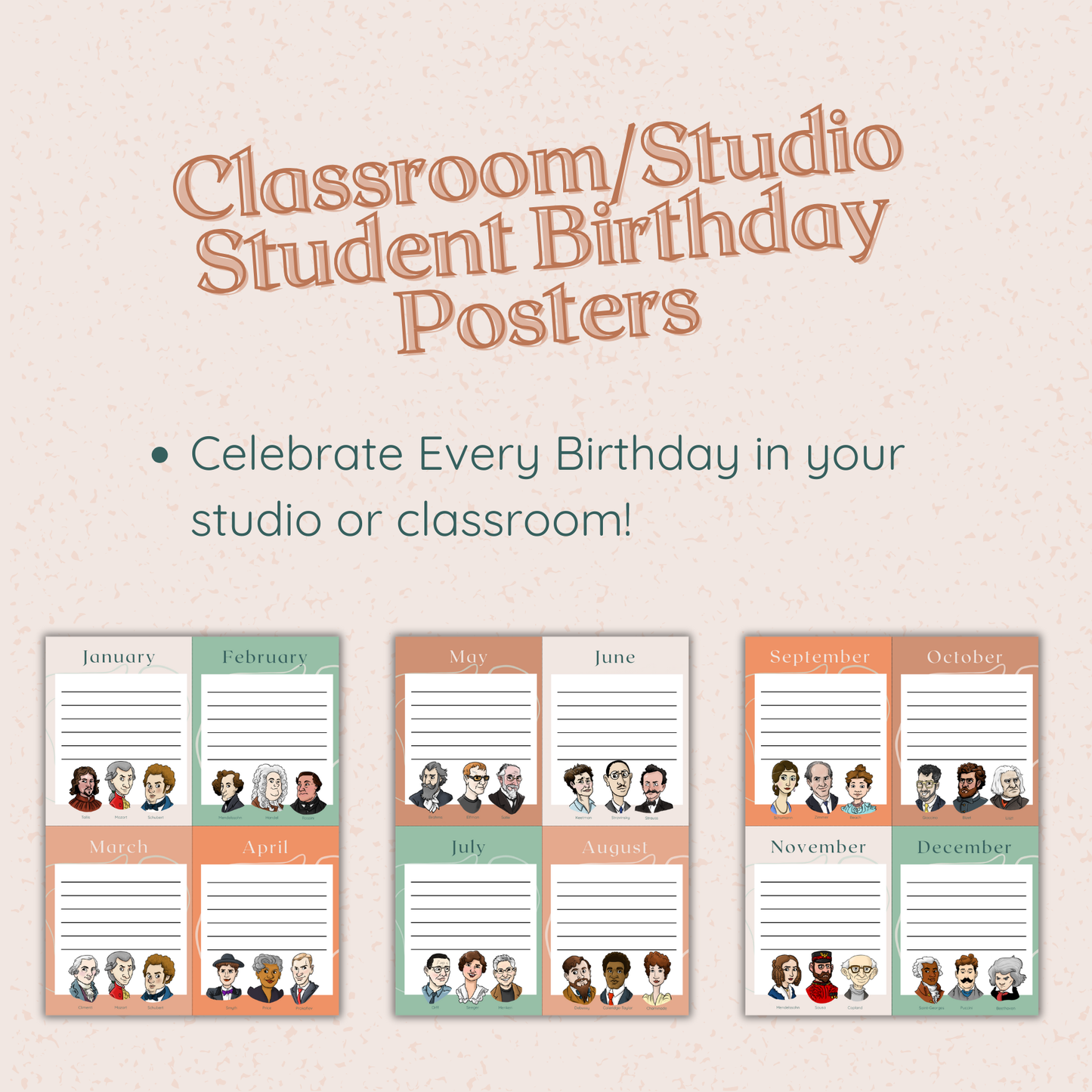 2026 Composer Calendar - Digital Download