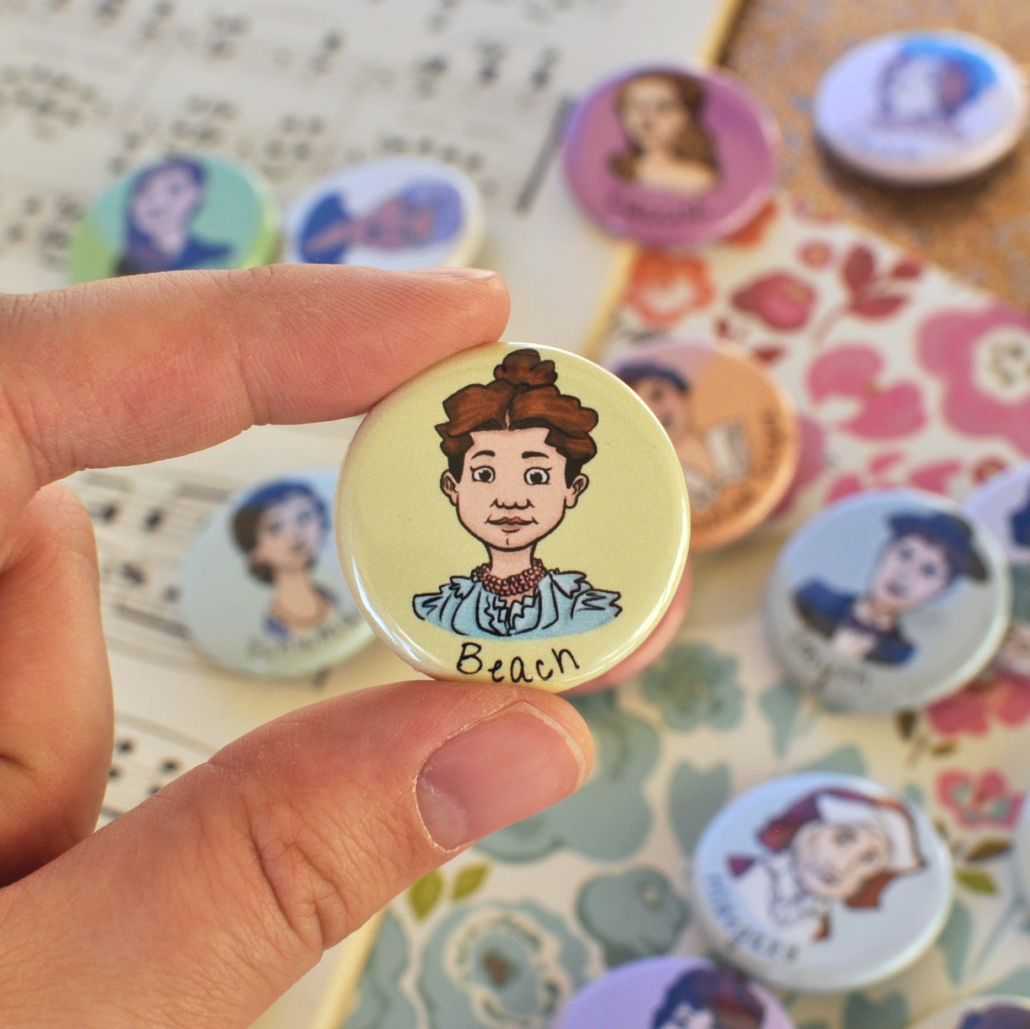 Women Composer Buttons - Set of 16