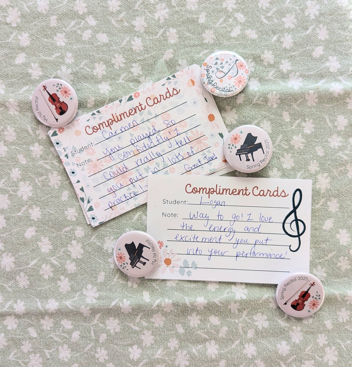 Recital Compliment Cards