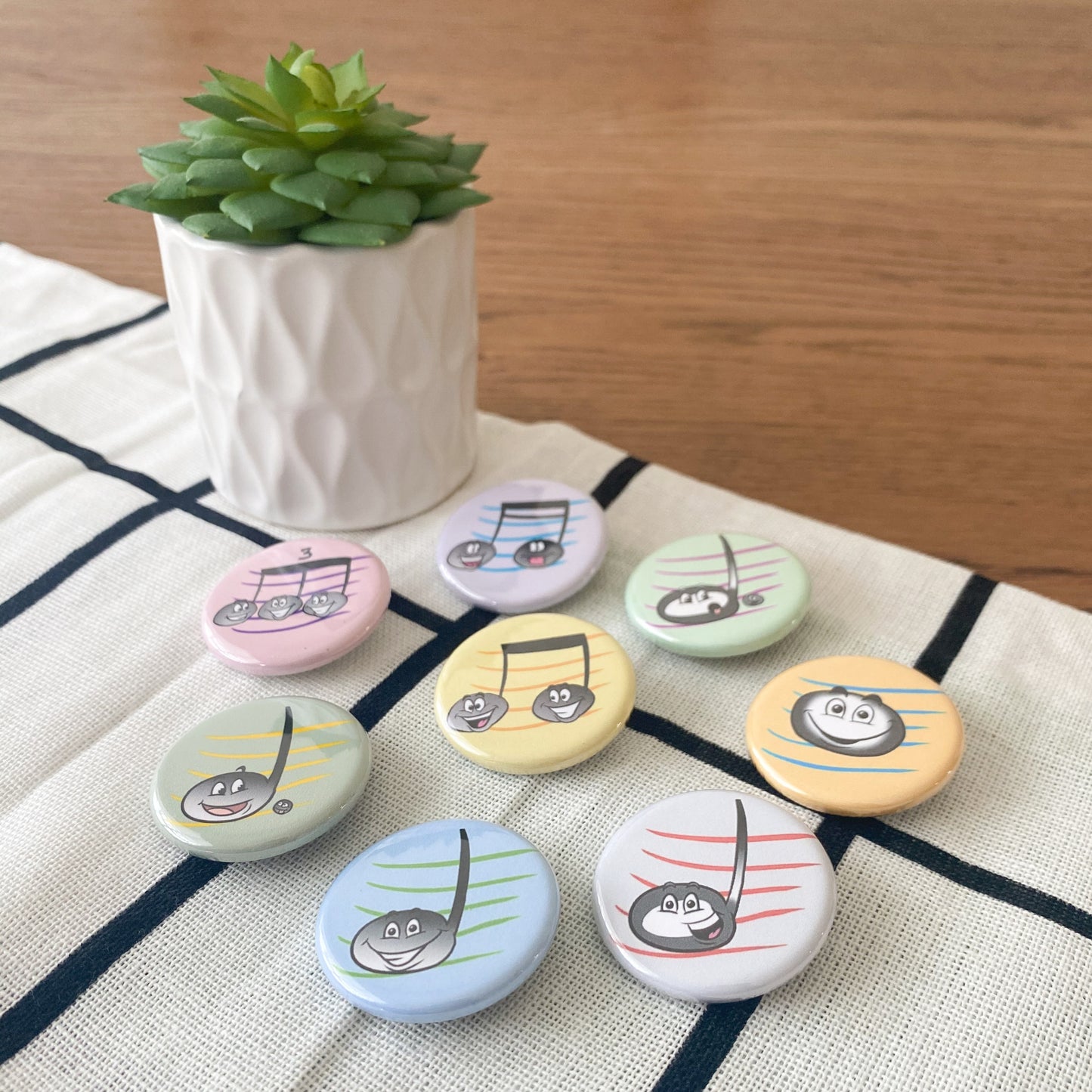 Music Note Buttons - Set of 8