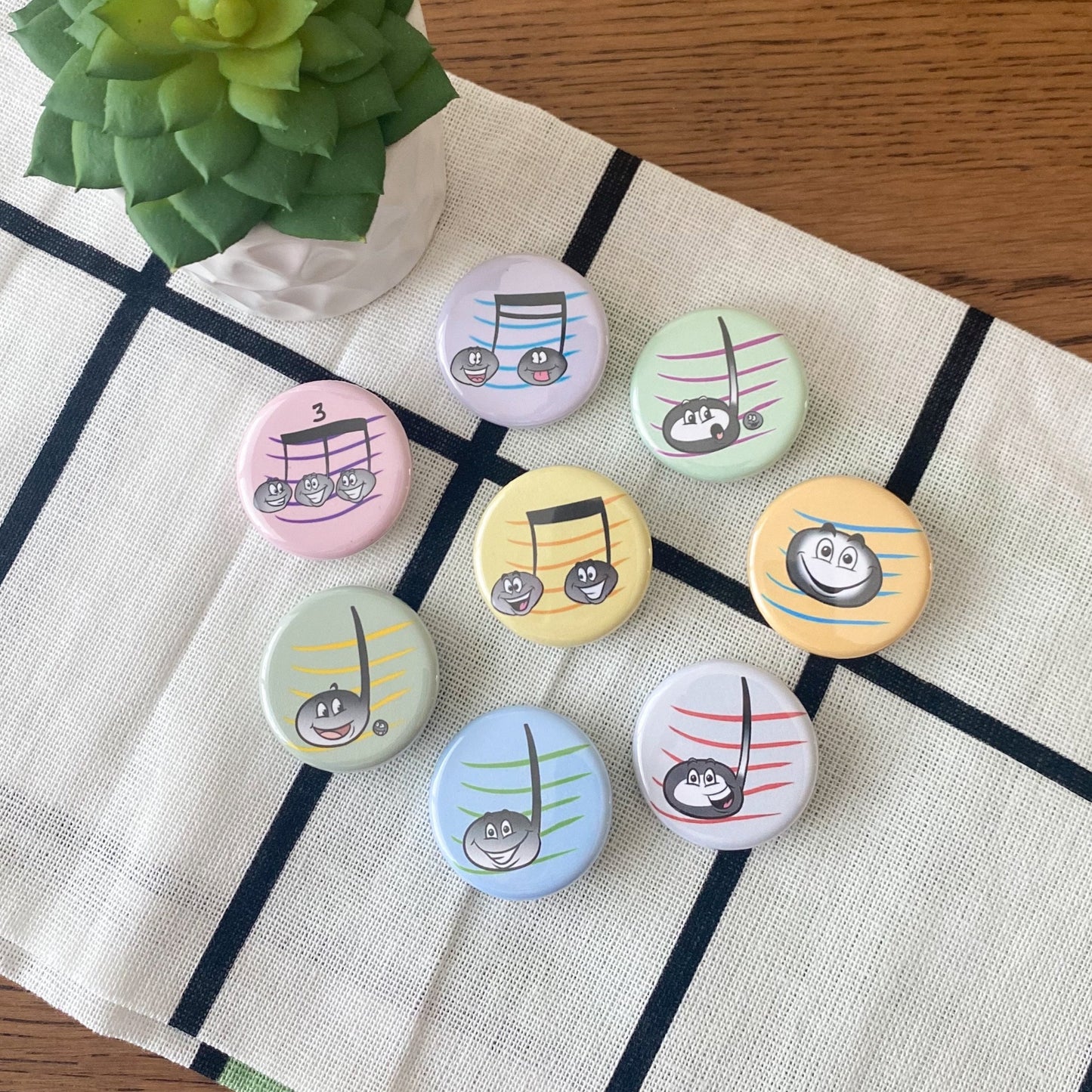 Music Note Buttons - Set of 8
