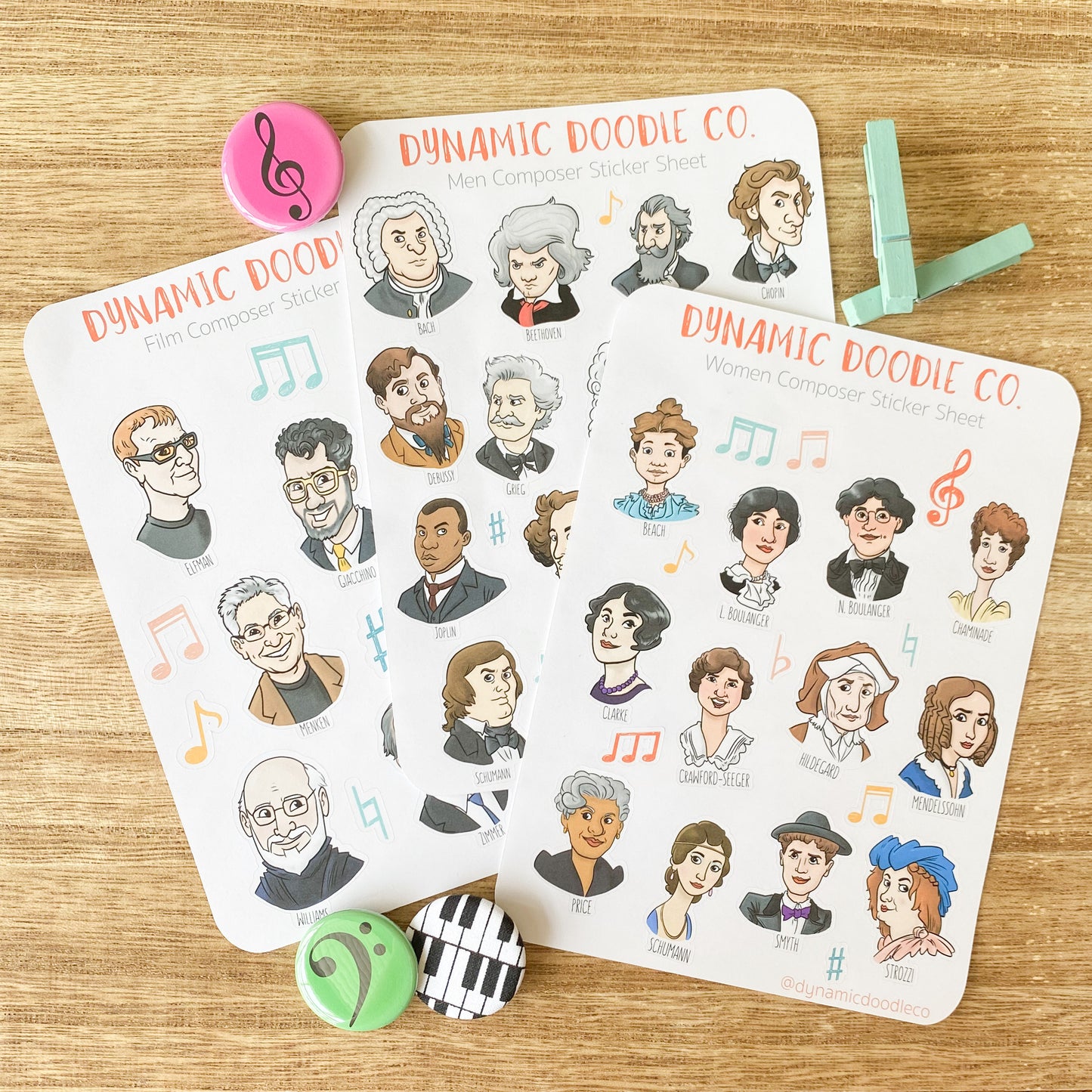 Composer Sticker Sheets