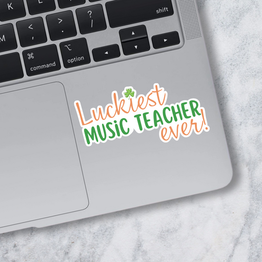 Lucky Music Teacher Sticker